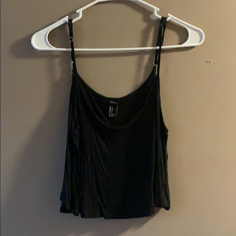 Black Flowy Crop Top